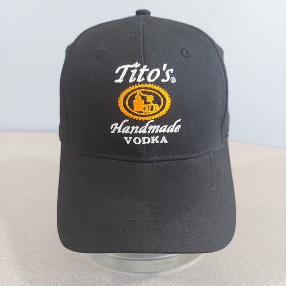 Tito's Handmade Vodka Strap Back Hat Austin Texas Black Adjustable Strap - Picture 1 of 5